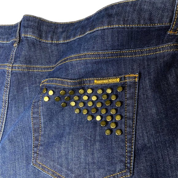 NWT Michael Kors Jeans Size 14 Studded 40 x 33 Medium Wash Embellished Mid‎ Rise - Picture 6 of 12